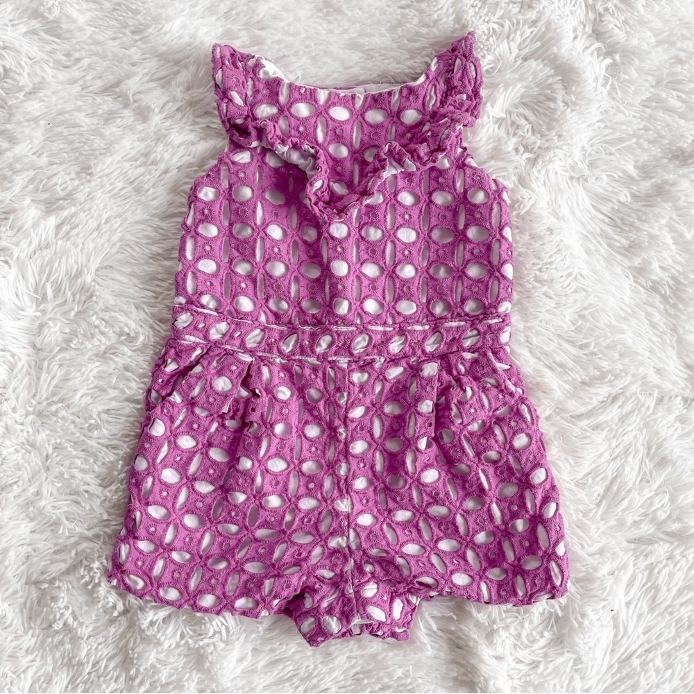 Janie & Jack | Eyelet Lilac Purple and White Romper, size 18-24 mo‎
